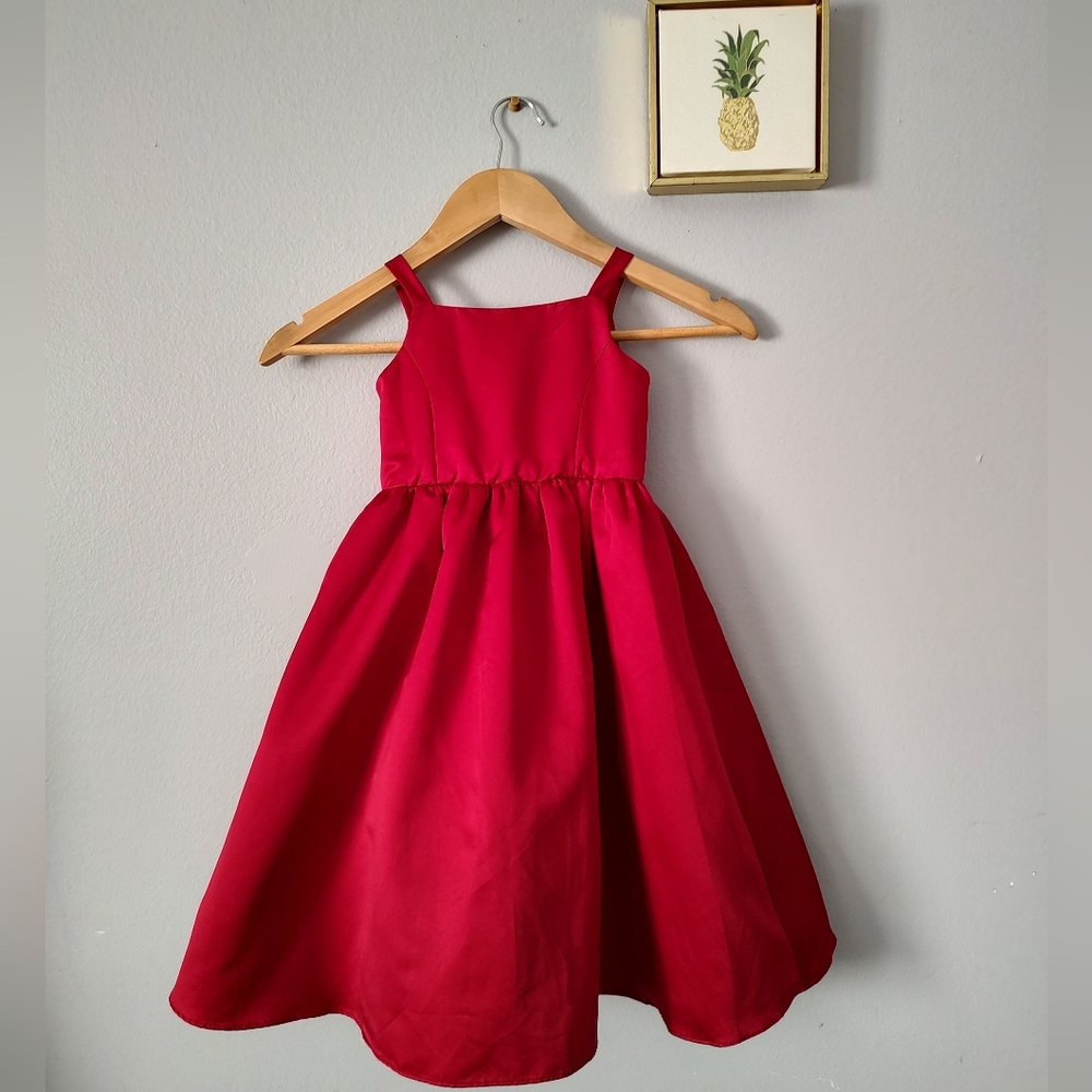 Party Girl Dress David's Bridal princess size 2T Color Burgundy Red Zipper Back